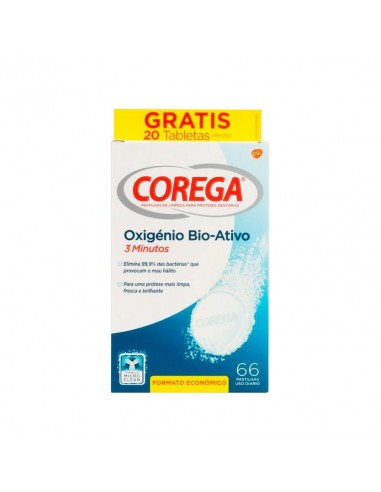 Corega Oxígeno Bio- Activo Tabletas Efervescentes 66 unidades