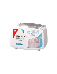 Micropore Esparadrapo Hipoalergénico Papel Blanco 7,5m x 2,5cm con Portarrollo 2