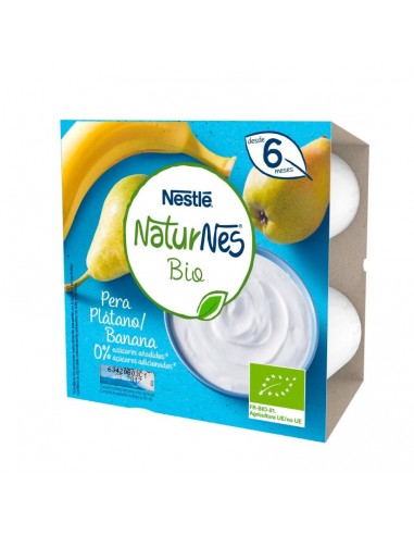 Nestle Naturnes Bio Postre lácteo Plátano y Pera 90 g