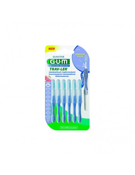 Gum 1312 Cepillo Interdental Trav-ler 0.6 Mm 6 unidades