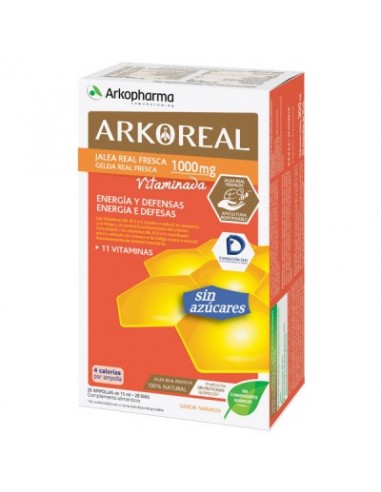 ARKOREAL JALEA REAL VITAMINADA SIN AZUCAR 15 ML 20 AMP