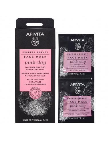 Apivita Express Beauty Máscara de Limpieza Suave - Arcilla Rosa