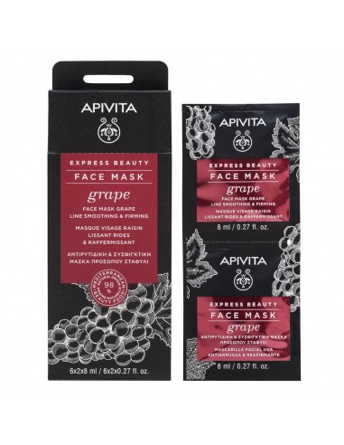 Apivita Express Beauty Mascarilla facial antiarrugas y reafirmante Uva