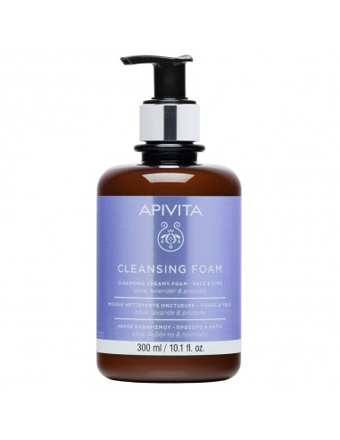Apivita Crema Espuma Limpiadora Cara y Ojos Lavanda y Oliva 300ml