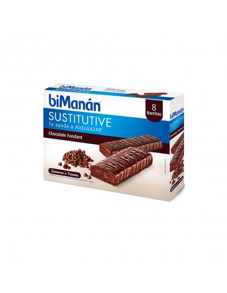 Bimanán Sustitutive Barritas De Chocolate Fondant 8 unidades