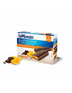 Bimanán Pro Barritas Chocolate Con Naranja 8 unidades