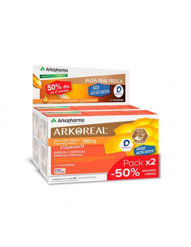 Arkoreal Pack Jalea real sin azúcar 2x20 ampollas