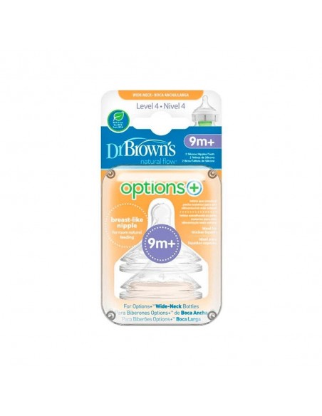 Dr. Brown's Tetina Boca Ancha Nivel 4 a partir de 9 meses - 2 unidades