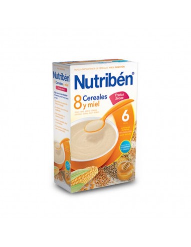Nutribén Papilla 8 Cereales con Miel y Frutos Secos 600 g