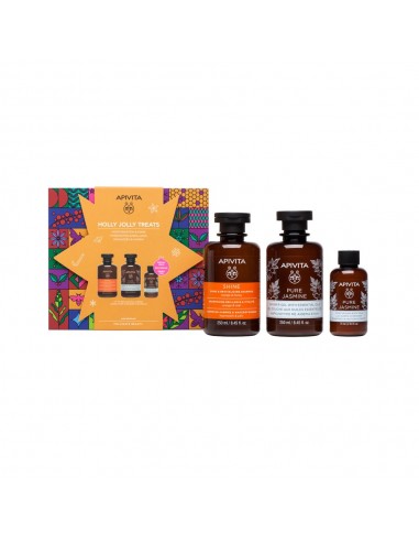 Apivita Set Champú Brillo y Vitalidad + Gel de Baño Pure Jasmine + Leche Corporal Pure Jasmine 75 ml