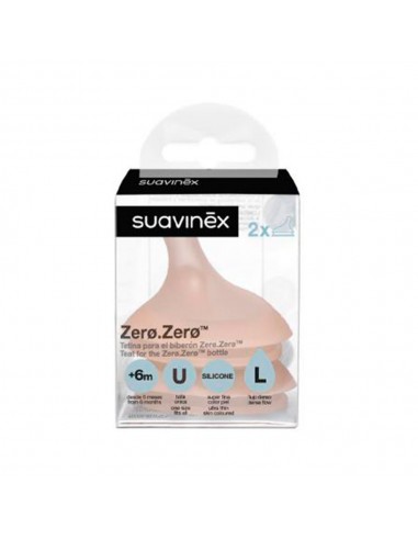 Suavinex Tetina Anticólico Silicona ZeroZero Flujo Denso L