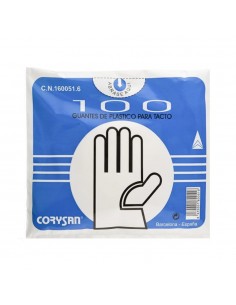 Corysan Guantes de plástico para tacto 100 unidades