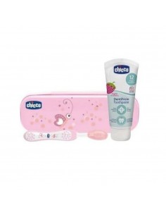 Chicco Set de higiene dental rosa +12 meses