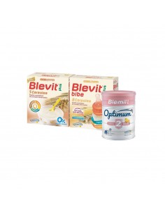 Pack Blevit plus 5 Cereales 600 g + Blevit plus Bibe 8 Cereales 600 g + Blemil plus 2 Optimum 400 g DE REGALO