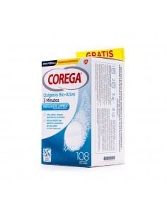 Corega Oxígeno Bio-Activo limpieza de prótesis dental 108 tabletas