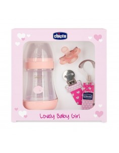 Chicco Set Inicio Biberon Perfect5 150ml + Chupete Mini Soft + Clip Universal Rosa