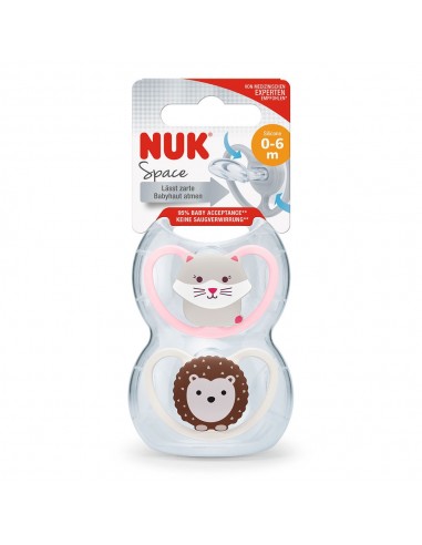 Nuk Chupete Space 0-6 Silicona 2 unid