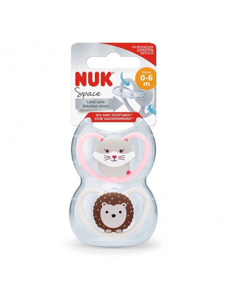Nuk Chupete Space 0-6 Silicona 2 unid