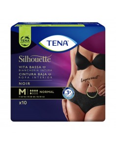 Tena Silhouette Cintura Baja Negro T-M 10 unidades