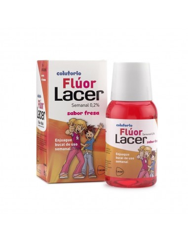 Lacer Colutorio semanal flúor sabor fresa 100 ml