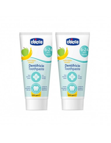 Chicco Duplo Pasta Dental Plátano Manzana 2x50 ml