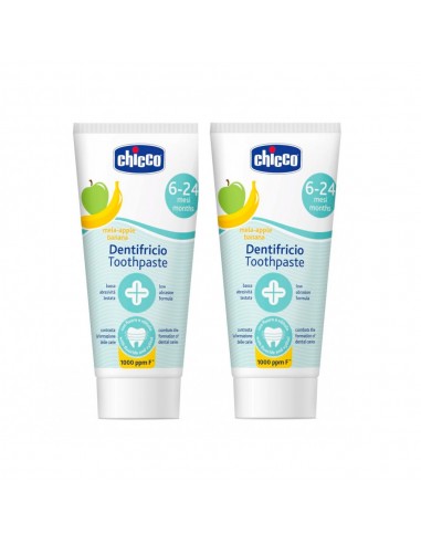 Chicco Duplo Pasta Dental Plátano Manzana 2x50 ml