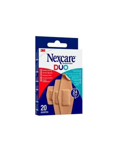 Nexcare Duo Tiras de Tela Silicona 20 unidades surtidas