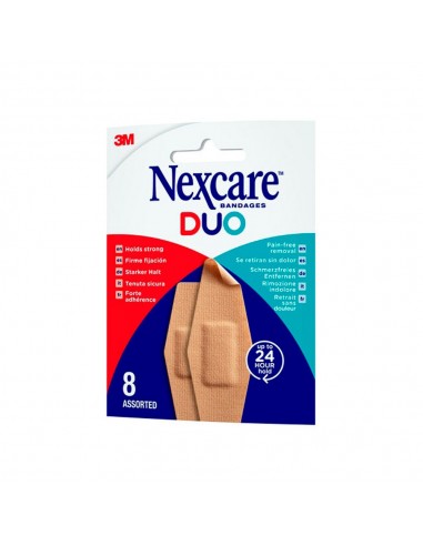 Nexcare Duo Tiras de Tela Silicona 8 unidades sobre