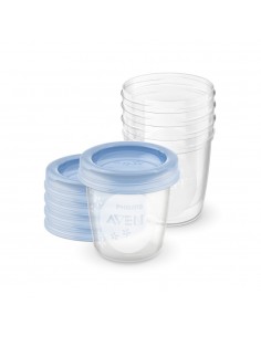 Avent 5 Recipientes para Leche Materna 180 ml + 5 Tapas