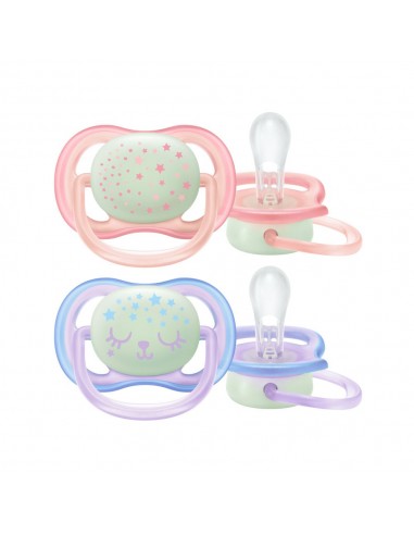 Avent Chupetes Ultra Air Nocturno Rosa 0-6 meses 2 unidades