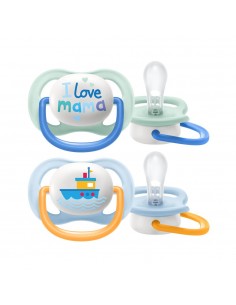 Philips Avent Chupete Ultra Soft decorado 0-6 meses niño 2unds