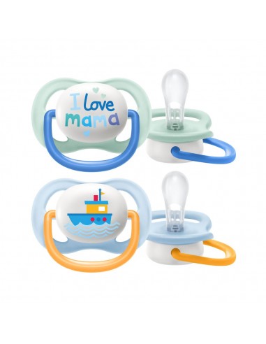 Avent Chupetes Ultra Air Collection Happy Niño 0-6 meses 2 unidades