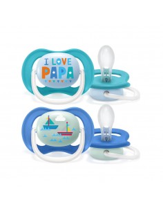 Avent Chupetes Ultra Air Collection Happy Niño 6-18 meses 2 unidades