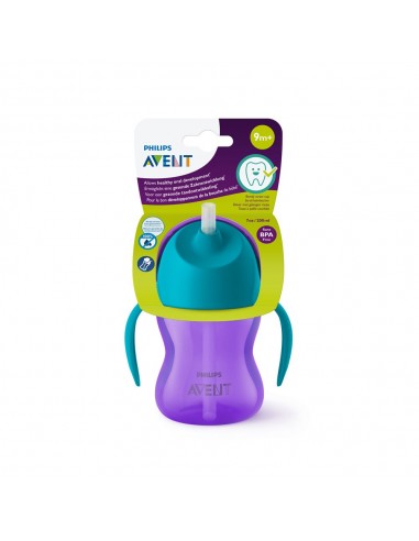 Avent Vaso con Pajita y Asas Morado 210 ml +6 meses