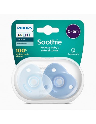 Avent Chupetes Soothies 100% Silicona 0-6 meses Niño 2 unidades