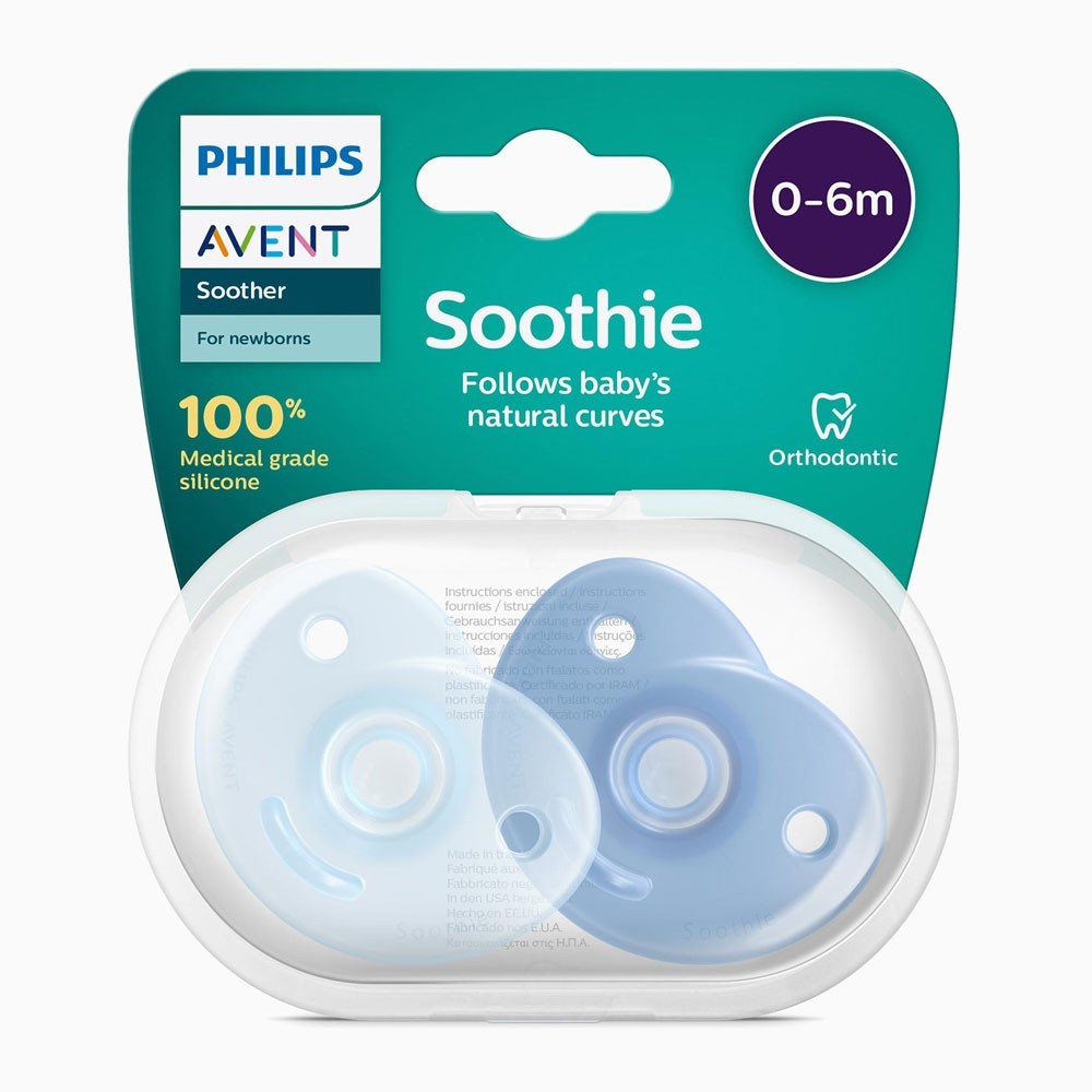 Avent Chupetes Soothies 100% Silicona 0-6 meses Niño 2 unidades