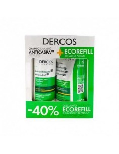 Vichy Champú Dercos anti-caspa seca pack 400ml+Ecorefill 500ml