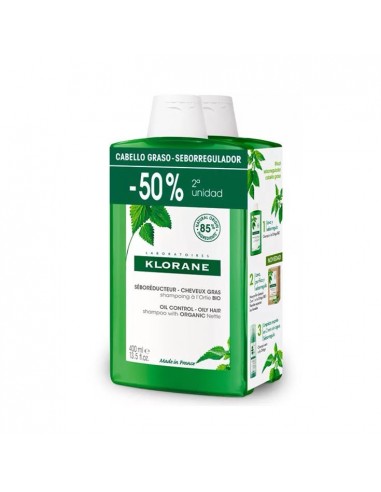 Klorane Champú ortiga 400 ml Duplo 2ªun 40% dto.