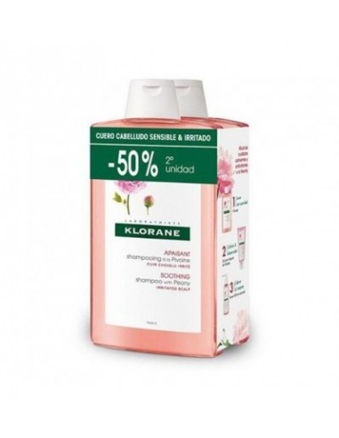 Klorane Champú Peonia 400 ml Duplo 2ªun 40% dto.