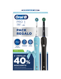 Oral-B Cepillo Eléctrico Pack Duplo PRO 1 Negro + Azul
