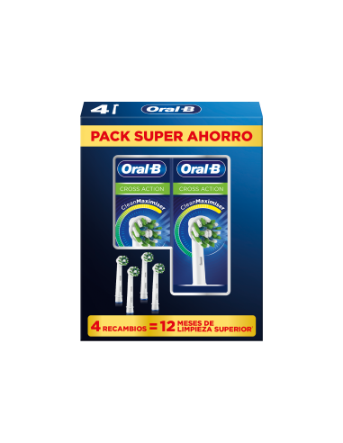 Oral-B Cross Action Recambios Pack 4 unidades