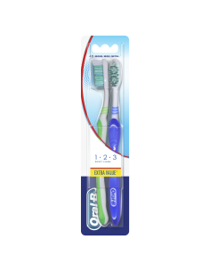 Oral-B 123 Shiny Clean Cepillo de Dientes Medio 2 unidades