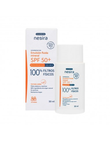 Nesira Emulsión fluida solar mineral SPF50+ 50 ml