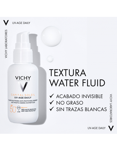 Vichy Capital Soleil UV-AGE Water Fluid Antifotoenvejecimiento SPF50+ 40 ml