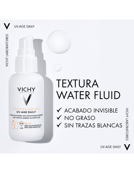 Vichy Capital Soleil UV-AGE Water Fluid Antifotoenvejecimiento SPF50+ 40 ml