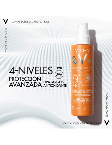 Vichy Capital Soleil Spray Kids Cell Protect Water Fluid  SPF50 200 ml