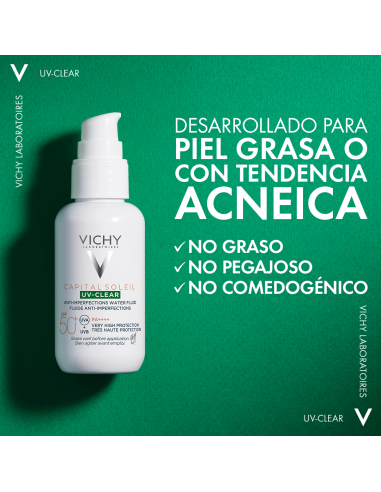 Vichy Capital Soleil UV Clear Fluido Fotoprotector Diario SPF50+ 40 ml