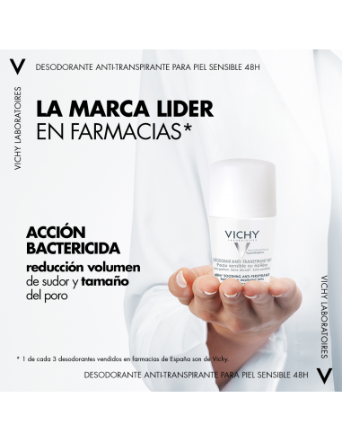 Vichy Desodorante Bola Reguladora Piel Sensible 48h 50 ml