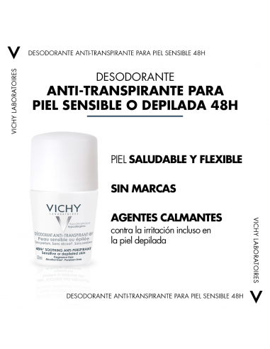 Vichy Desodorante Bola Reguladora Piel Sensible 48h 50 ml