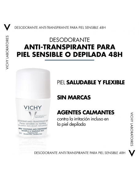 Vichy Desodorante Bola Reguladora Piel Sensible 48h 50 ml